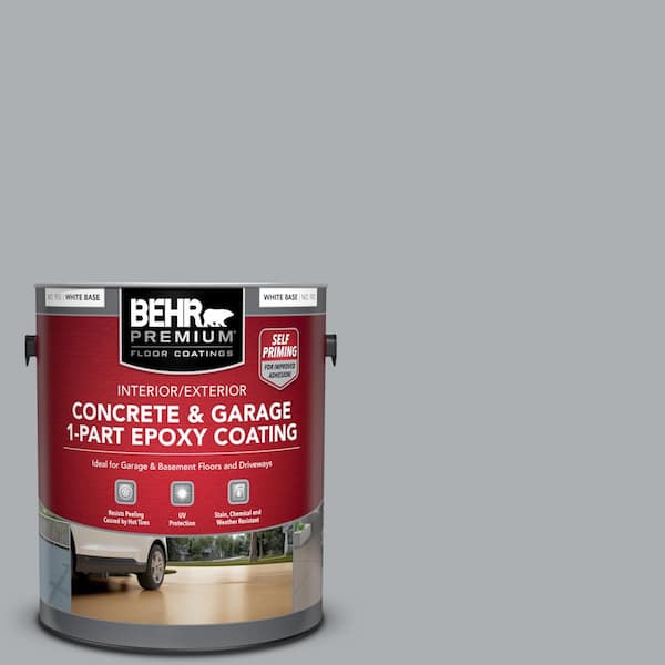 BEHR PREMIUM 1 gal. #AE-50 Gray Cast Self-Priming 1-Part Epoxy Satin Interior/Exterior Concrete and Garage Floor Paint