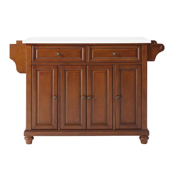 CROSLEY FURNITURE Cambridge Cherry Full Size Kitchen Island/Cart with Granite Top