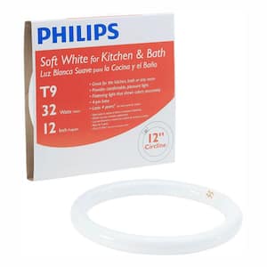32-Watt 12 in. Linear T9 Circline Fluorescent Tube Light Bulb Bright White (3000K) (12-Pack)