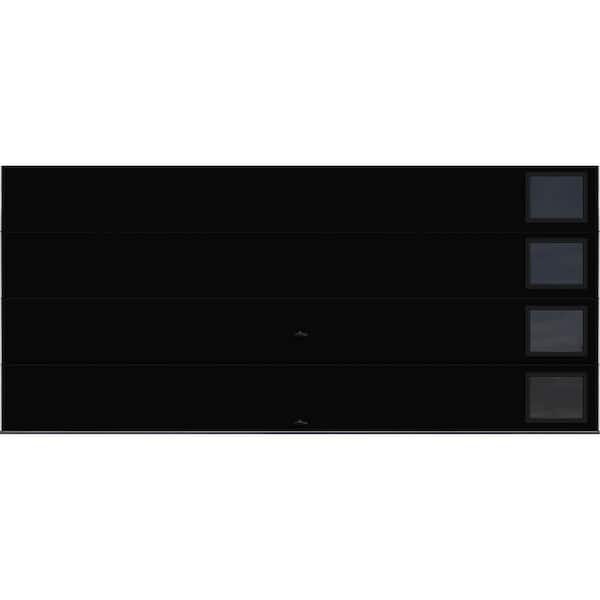 Modern Steel 16 ft. X 7 ft. 18.4 R-Value Insulated Black Garage Door with Windows
