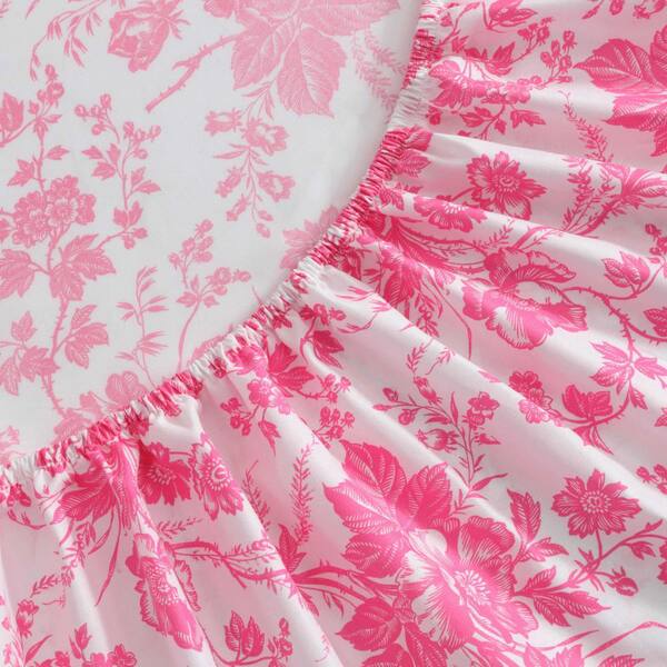 BETSEY JOHNSON Betseys Toile Hot Pink 4-Piece Microfiber