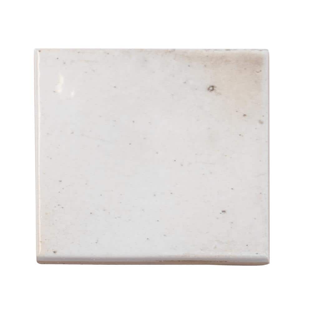 Antiek 3.94'' White Glossy Ceramic Square Tile