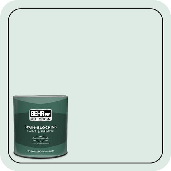 BEHR ULTRA 1 qt. #M430-1 Snowbound Extra Durable Semi-Gloss Enamel Interior Paint & Primer