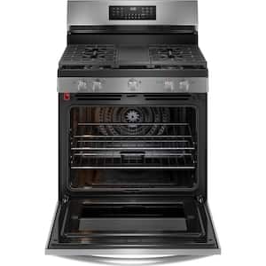 Gallery 30 in. 5 Burner Freestanding Gas Range in Stainless Steel with True Convection and Air Fry