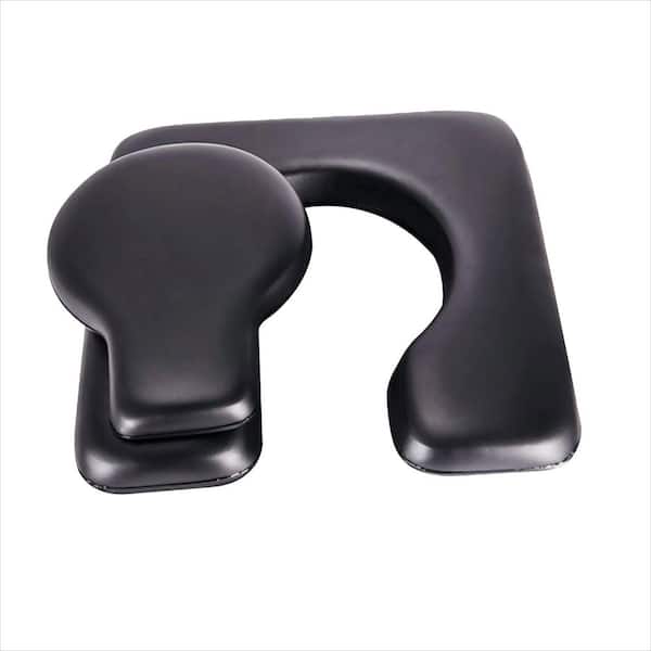 C Shape Commode Seat Cushion with Sponge Padded, Waterproof Soft Pad for Bedside Commode Chairs, Black