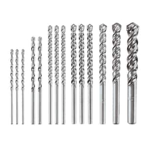 Fast Spiral Carbide-Tipped Masonry Rotary Drill Bit Set for Drilling in Brick and Block (14-Piece)