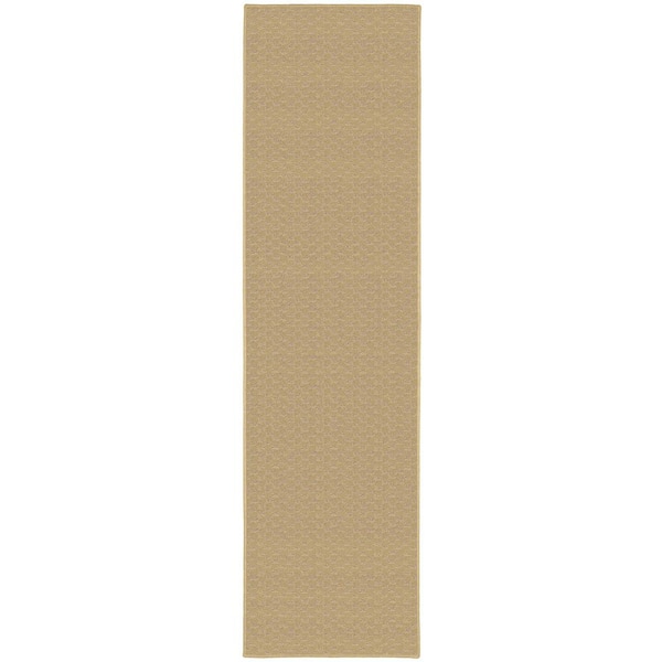 Garland Rug Medallion Tan 2 ft. x 12 ft. Runner Rug