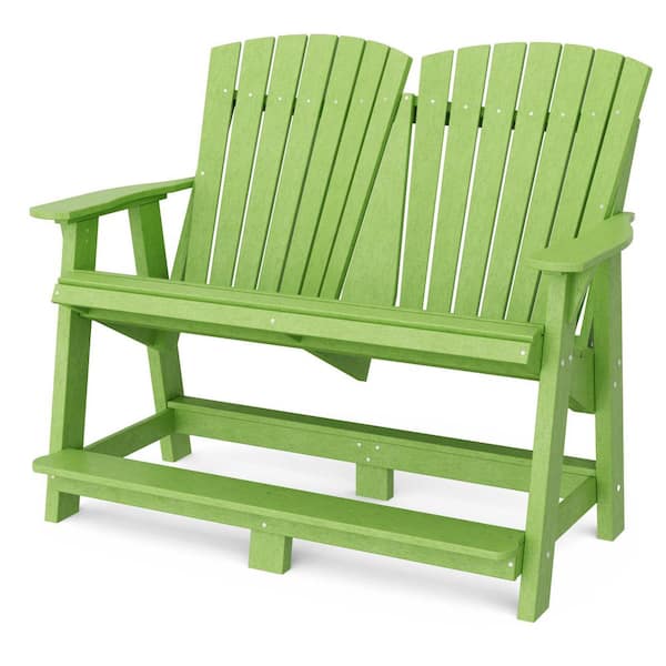 Wildridge Heritage Lime Green Plastic Outdoor Double High Adirondack Chair