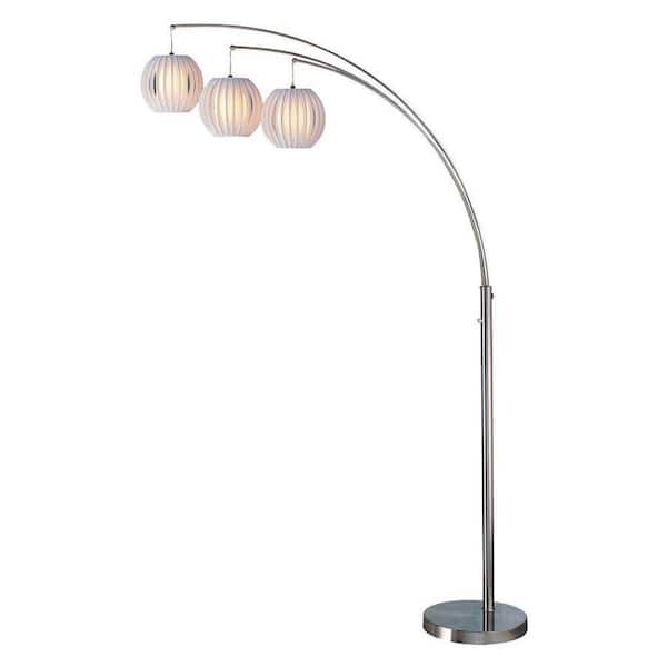 Illumine 80 in. Polished Steel Arch Lamp