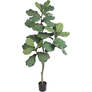 5 ft. Artificial Fiddle Leaf Fig Tree in Pot - Set of 2 Home & Office Plant Decor, Floral Home by Artificial Flowers