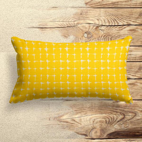 yellow rectangle throw pillow