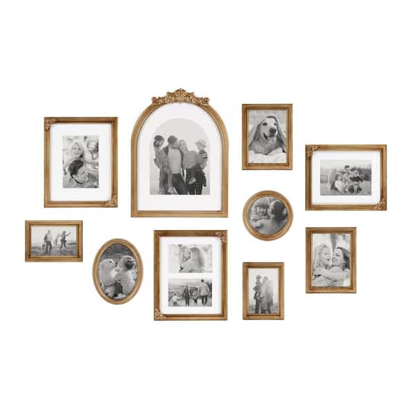 Arendahl Gold Wood Picture Frame Set of 10