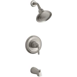 Devonshire 1-Handle Rite-Temp Tub and Shower Faucet Trim Kit in Vibrant Brushed Nickel (Valve Not Included)