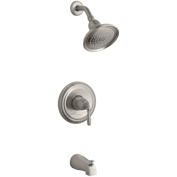 KOHLER Devonshire 1-Spray 1-Handle Tub and Shower Faucet Trim Only in Vibrant Brushed Nickel (Valve Not Included)