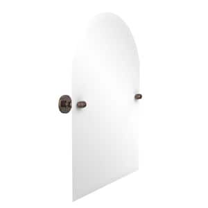 Tango Collection 21 in. x 29 in. Frameless Arched Top Single Tilt Mirror with Beveled Edge in Venetian Bronze