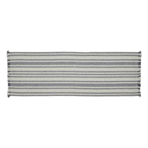 Finders Keepers 8 in. W x 24 in. L White Gray Chevron Cotton Table Runner