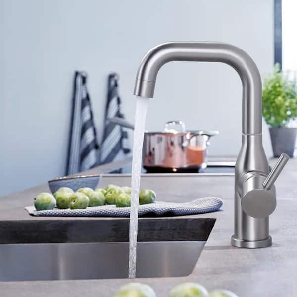 Single Handle Bar Faucet Deckplate Not Included in Spot Free Stainless Steel Brushed Nickel