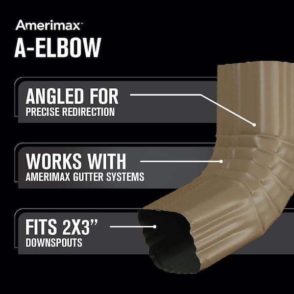 2 in. x 3 in. Natural Clay Aluminum Downspout A-Elbow