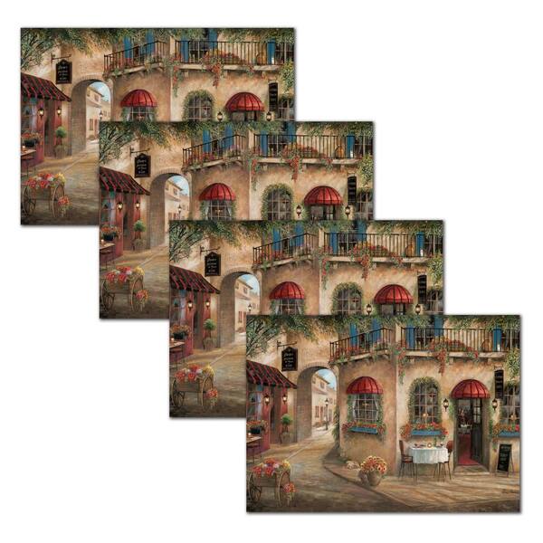 MHF Home Red and Brown Floral Cafe 18 in. W x 13 in. L Polypropylene Placemat Set (4-Pack) MHF Home Red and Brown Floral Cafe 18 in. W x 13 in. L Polypropylene Placemat Set (4-Pack)
