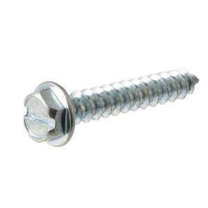#8 x 1/2 in. Slotted Hex Head Zinc Plated Sheet Metal Screw (12-Pack)