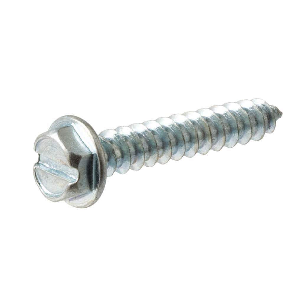 #8 1 in. Slotted Hex-Head Sheet Metal Screws (100-Pack)