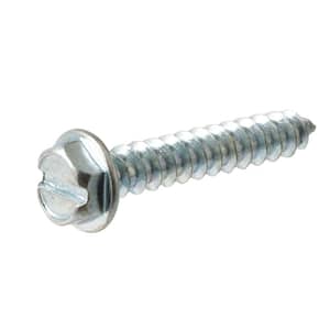 #8 x 1 in. Slotted Hex Head Zinc Plated Sheet Metal Screw (8-Pack)