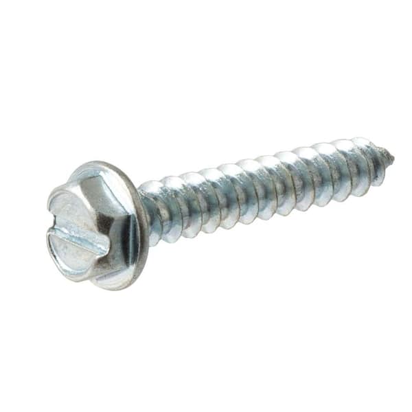 #12 x 2-1 per 2 in. Zinc-Plated Hex Head Slotted Sheet Metal Screw (4-Pack)