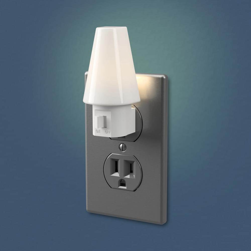 White Frosted LED Plug-in Manual Switch Night Light