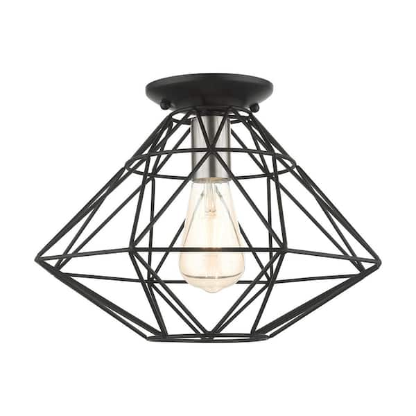 AVIANCE LIGHTING Ashby 13.5 in. 1-Light Black Flush Mount