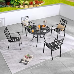 5-Piece Round Metal Outdoor Dining Set