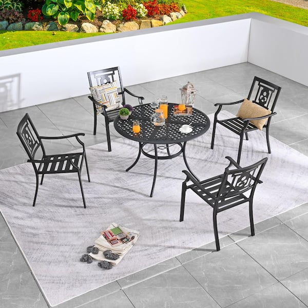 Patio Festival 5-Piece Round Metal Outdoor Dining Set