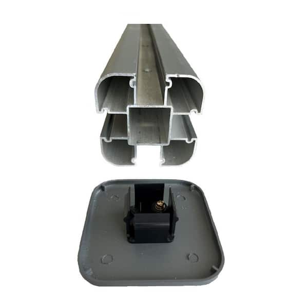 LH EP 3 in. x 3 in. x 6 ft. Gray Aluminum Alloy Fence End Post Kit for 6 in. x 6 in. EP Fence Series