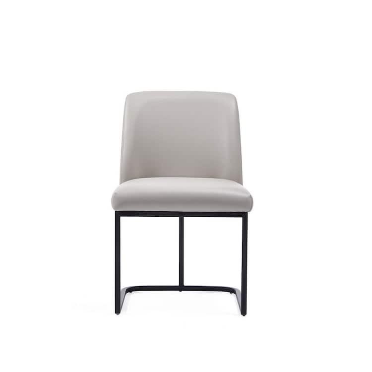 Manhattan Comfort Serena Modern Light Grey Faux Leather Upholstered Dining Chair