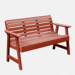 Weatherly 5 ft. 2-Person Rustic Red Recycled Plastic Outdoor Garden Bench