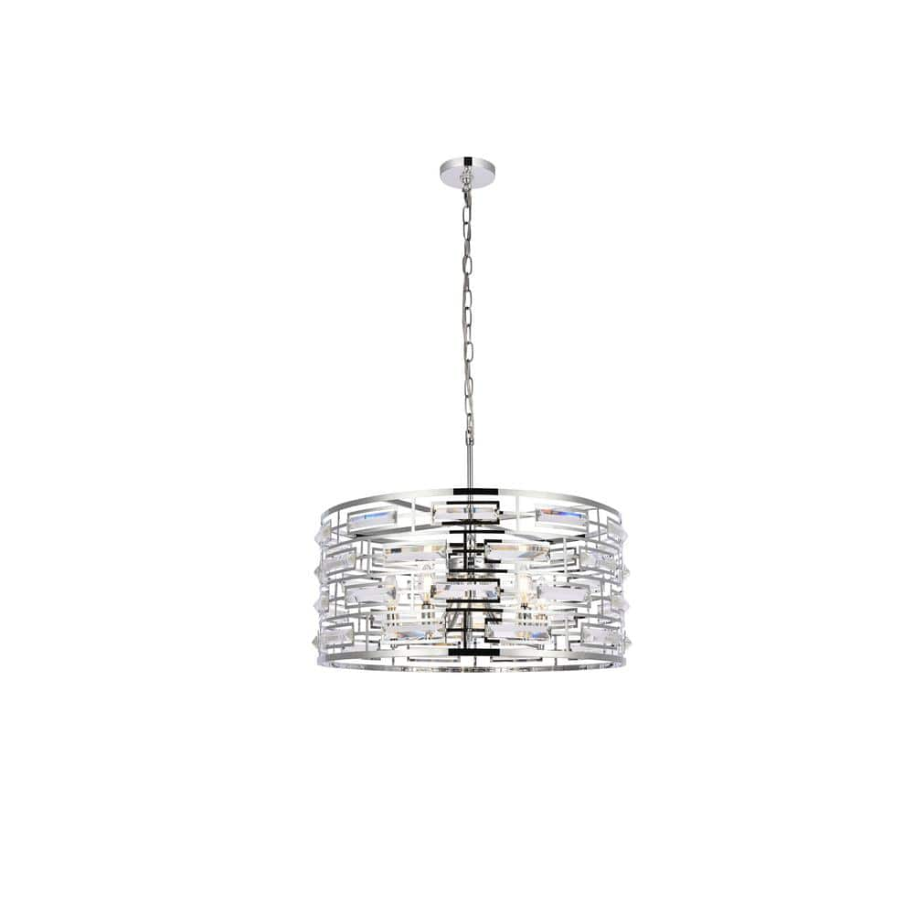 Timeless Home 24 In. 5-Light Chrome Pendant Light ELP2216D24C - The ...