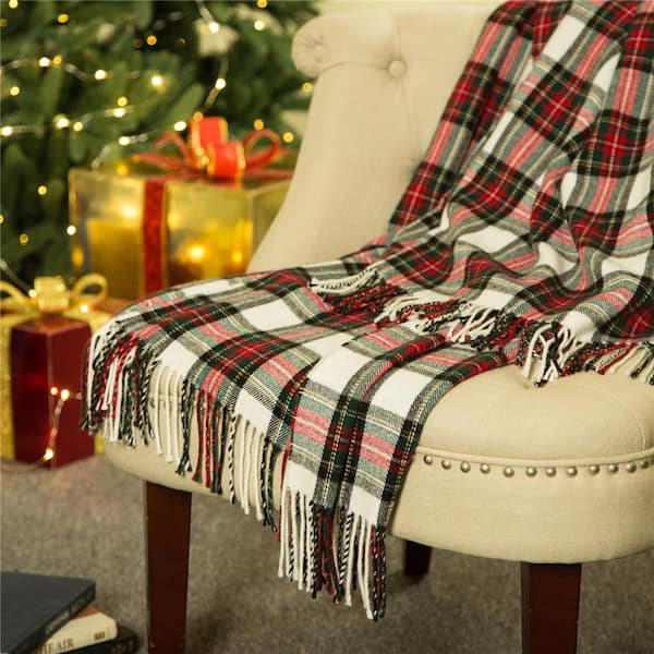 60 in. L Lodge Plaid Woven Throw