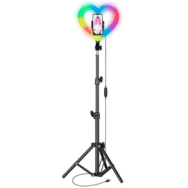 Pro Live Stream Double 10 in. Heart Ring Light with RGB Light