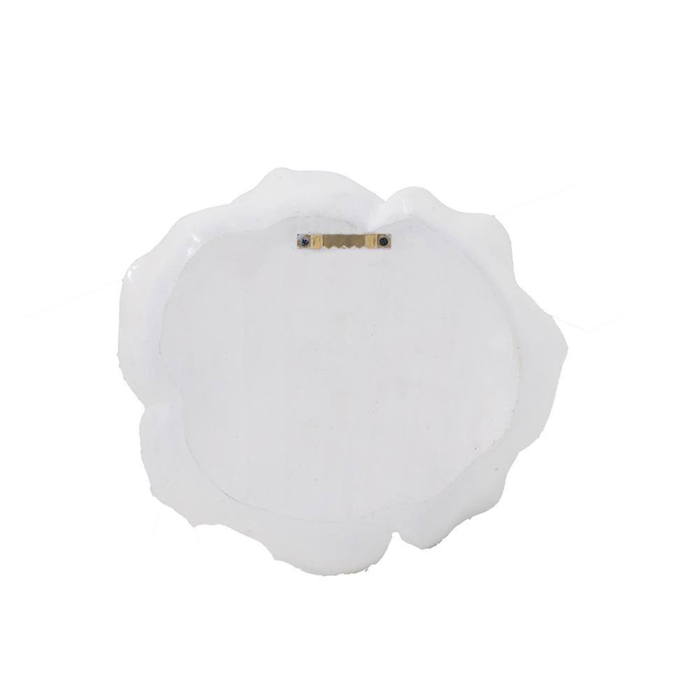 White Resin Floral Rose Wall Accents, Set of 2
