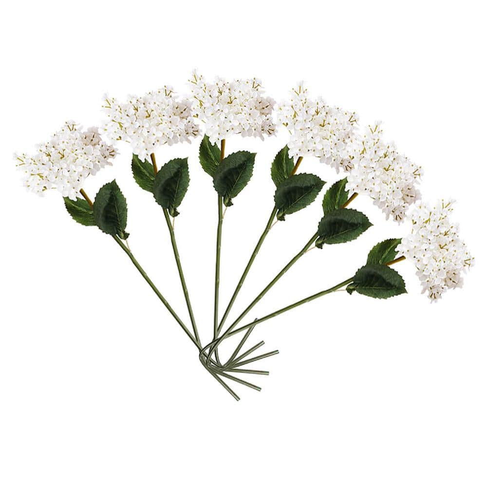 White Faux Hydrangea Tabletop Topiary Set