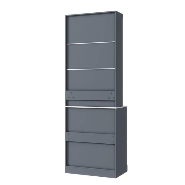 JUJABU 83.7 in. Freestanding Kitchen Pantry with Faux Marble Top