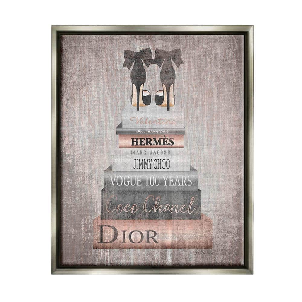 The Stupell Home Decor Collection Book Stack Heels Metallic Pink by Amanda  Greenwood Floater Frame Culture Wall Art Print 17 in. x 21 in.  agp-118_ffl_16x20 - The Home Depot