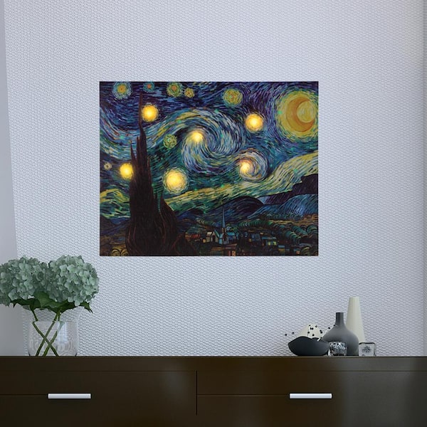 Lavish Home 12 in. x 16 Night" LED Lighted Canvas Art