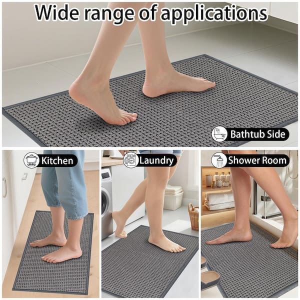 ilemong Bath Mat Quick Dry 15.7 in. x 23.6 in. Non-Slip Bathroom