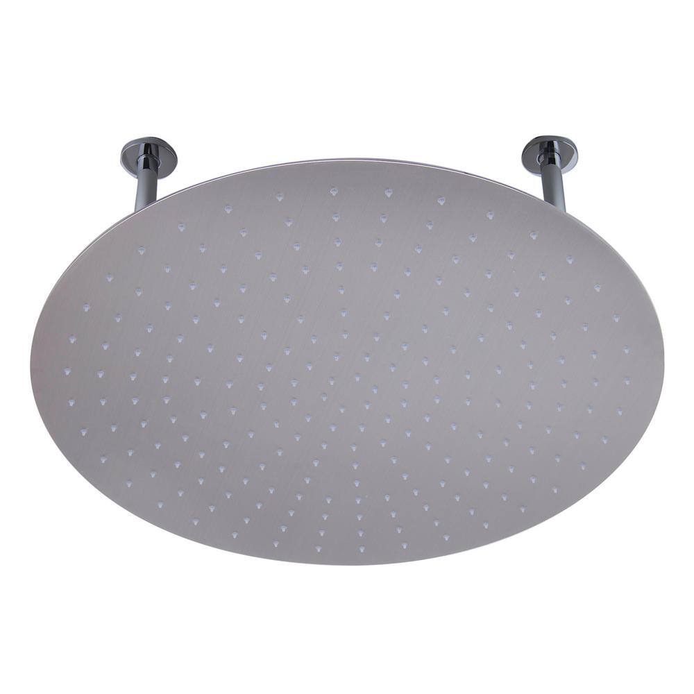 Ultra Thin 24" Brushed Stainless Steel Ceiling Mounted Rain Shower Head
