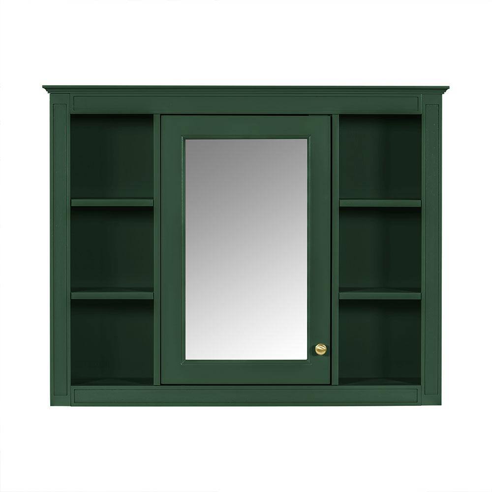 35 in. W x 7.10 in. D x 27.5 in. H Bathroom Storage Wall Cabinet in Green w