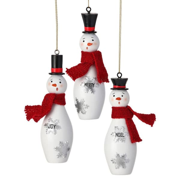5.5 in. Resin Caroling Snowman Ornament (Set of 3)