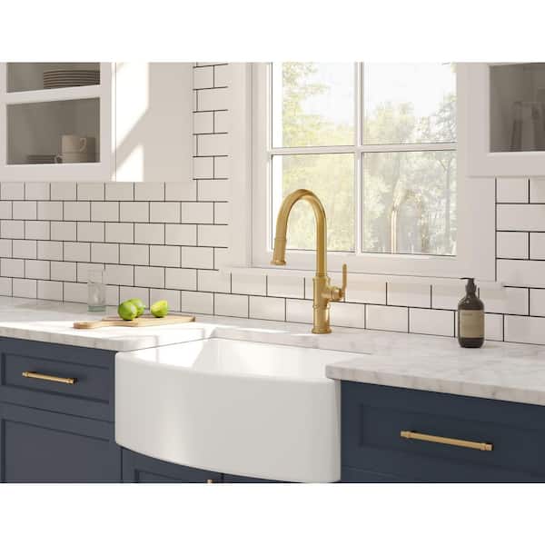 Kinzie Single Handle Pull Down Sprayer Kitchen Faucet in Brushed Bronze