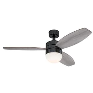 Drake 48 in. LED Indoor Gun Metal Ceiling Fan with Light Fixture and Remote Control
