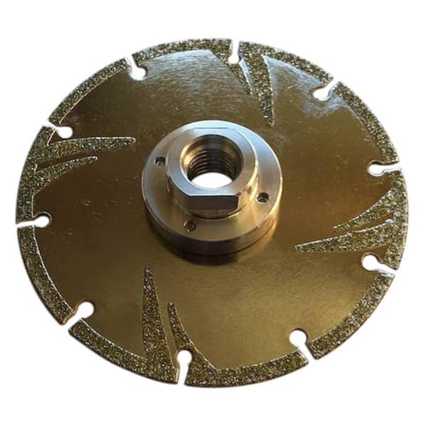 4.5 in. Stone, Marble, Granite or Travertine, Segmented Rim, Cut/Grind Electroplated Diamond Blade, 5/8 in. 11 Arbor