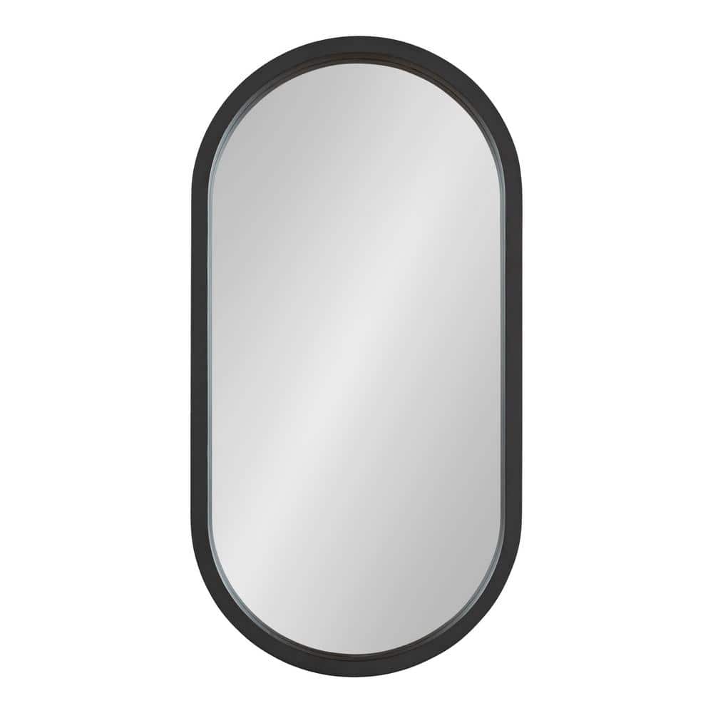 Travis Capsule Black Wood Framed Full-Length Vanity Mirror 12x24